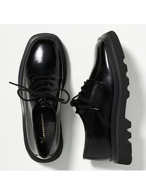 Anthropologie | Maeve The Rhys Lace Up Square Toe Loafers Size 36